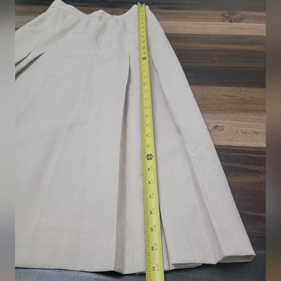 Evan Picone Vintage Pleated Midi Skirt Formal Business Casual Beige Size 10 - Picture 9 of 9